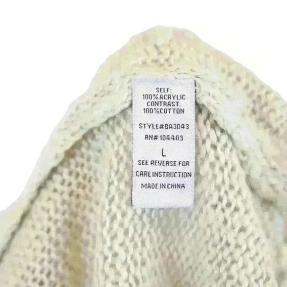 Blu Pepper Vintage Cream Bohemian Fringe Cardigan Duster Crochet Back Size Large - Picture 9 of 9